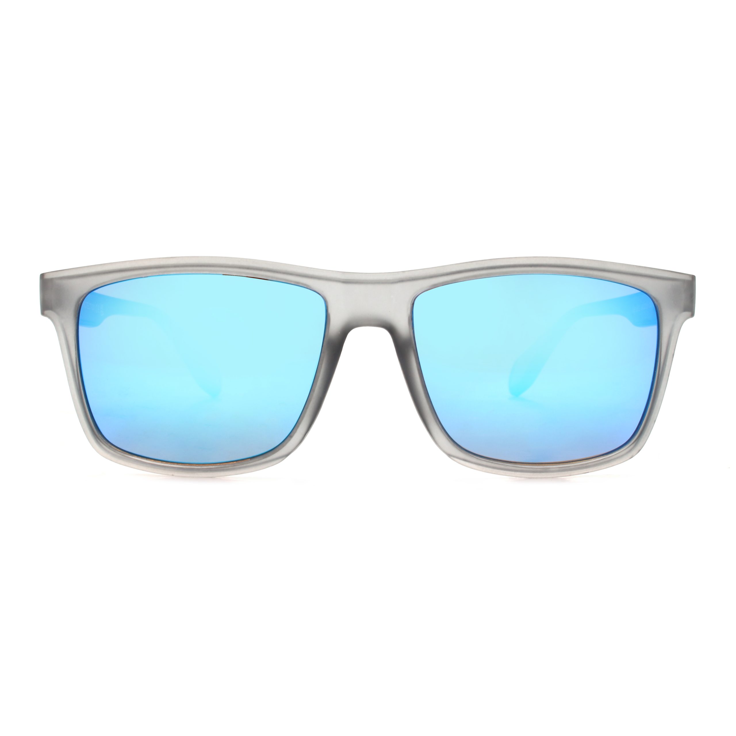 シルバーのアクセントが付いたブラックスクエアフレームサングラス